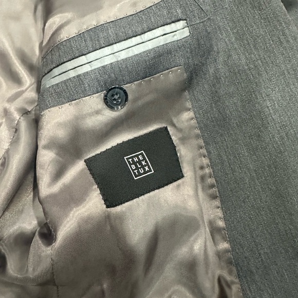 The Blk Tux 38R Tollegno 1900 Gray Suit Jacket Blazer 100% Merino Wool Italy - Picture 10 of 11